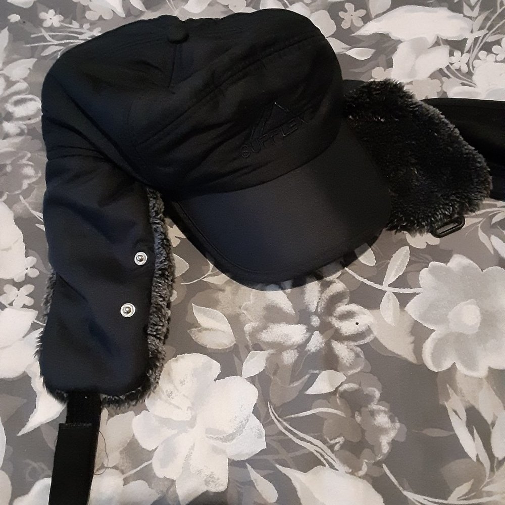 Snow Hat - faux fur lined with removable face warmer WARM